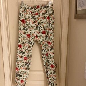 Soft Surroundings Floral Ankle Pants - Red and Green